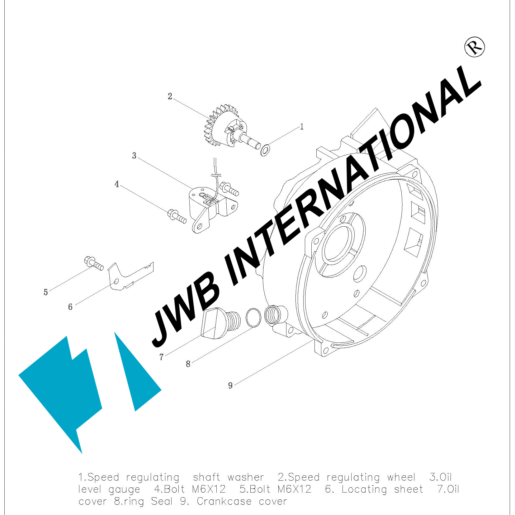 Specification Detail of JW-GE-CC2KW/5KW Crankcase Cover