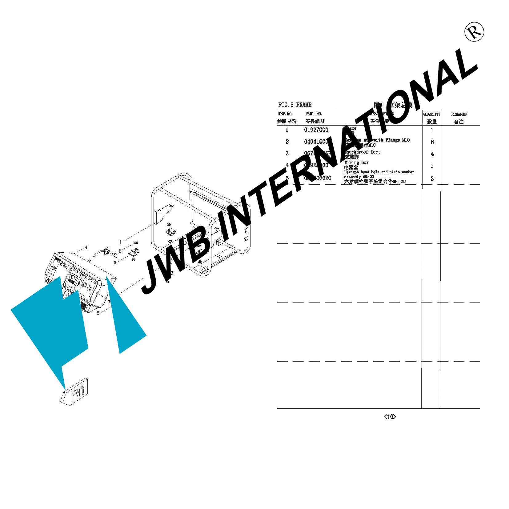 Specification Detail of JW-GE-FM2KW/5KW Frame