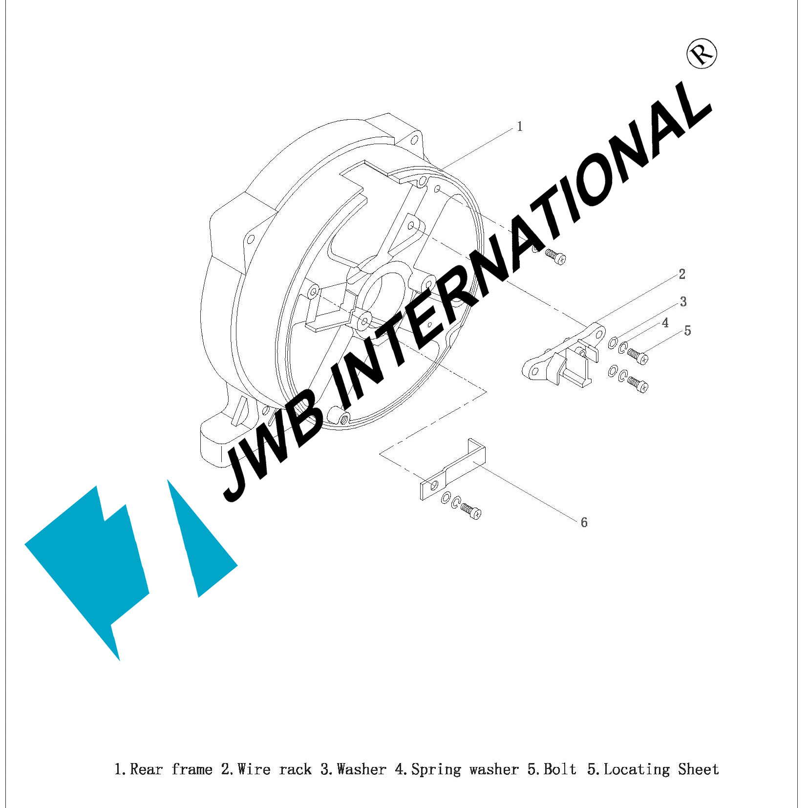 Specification Detail of JW-GE-FR2KW/5KW Frame Rear